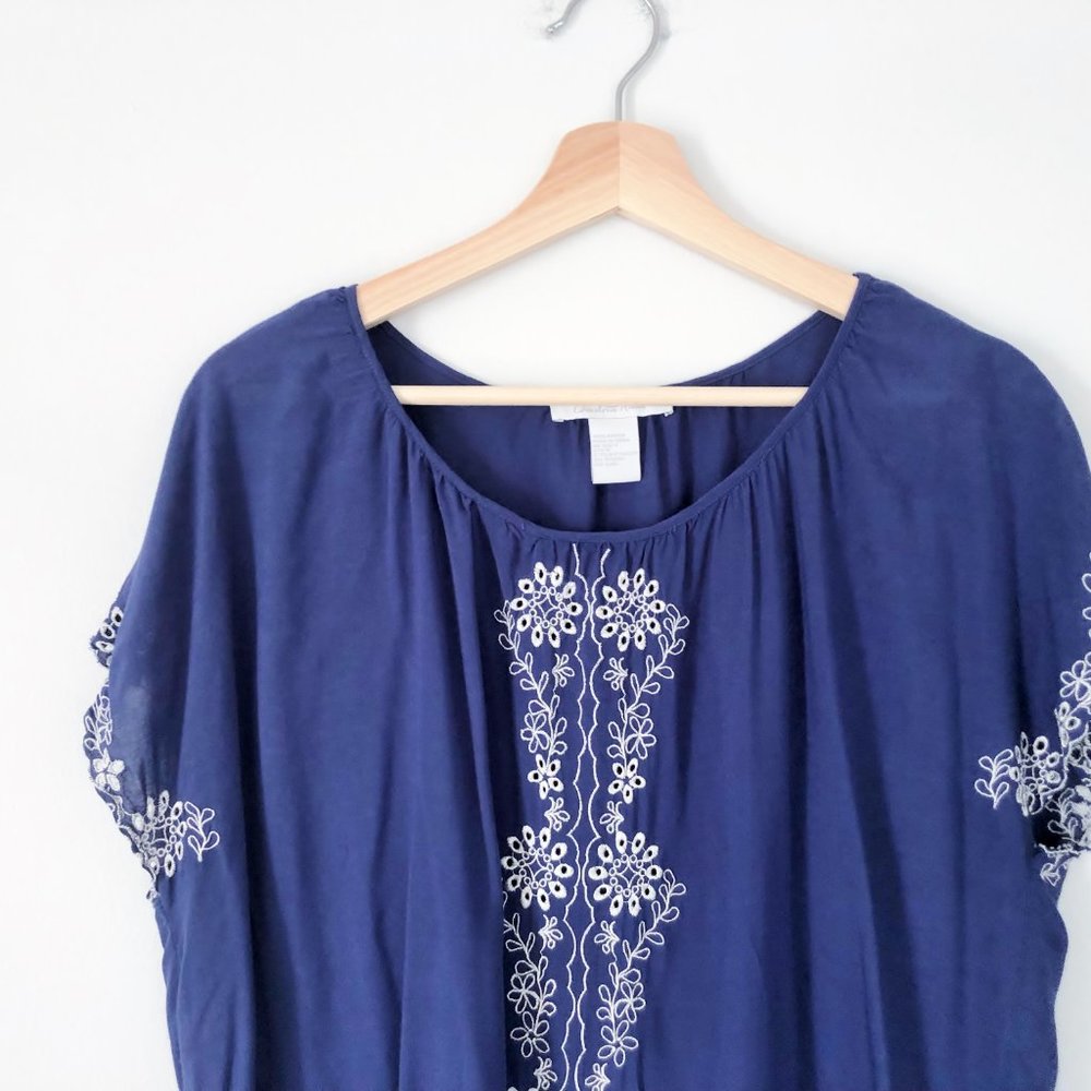 Blue & White Eyelet Blouse Charlotte Russe